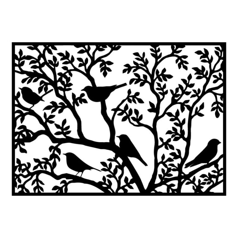 Download Free Birds and Trees Wall Decor DXF File for CNC Cutting