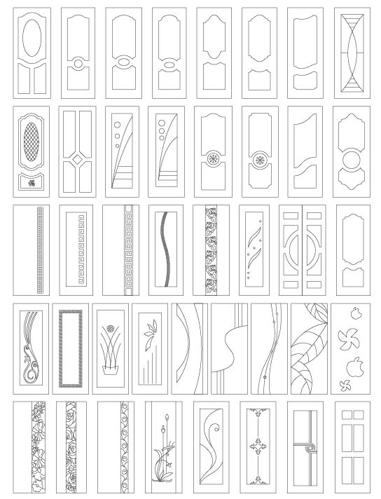 150 2D doors PACKG 2 DXF free download