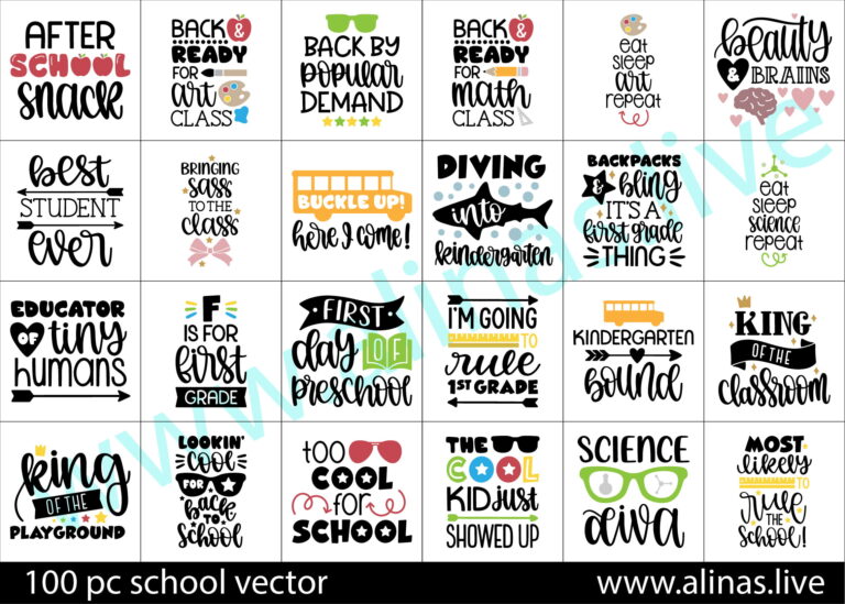 download School clipart vector for laser and Tshirt printing