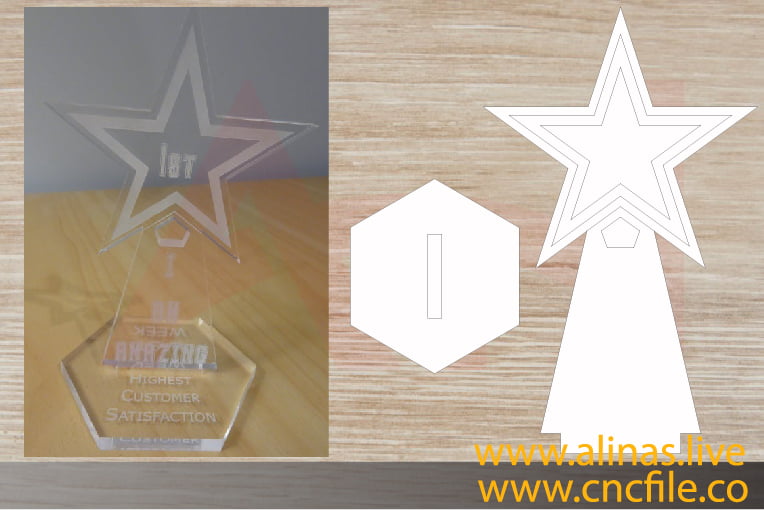 get a free Laser Cut Star Award Trophy