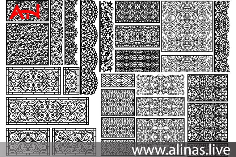 Laser Cut Panels dxf file Set free download