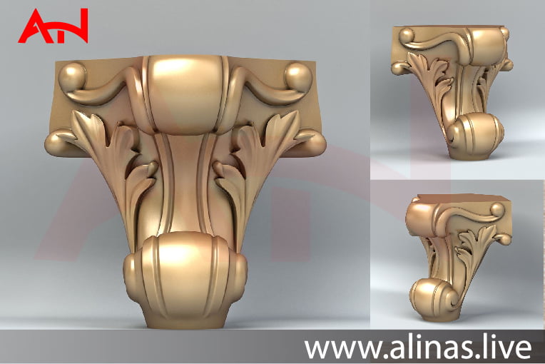 get a free Furniture leg wood carving file stl