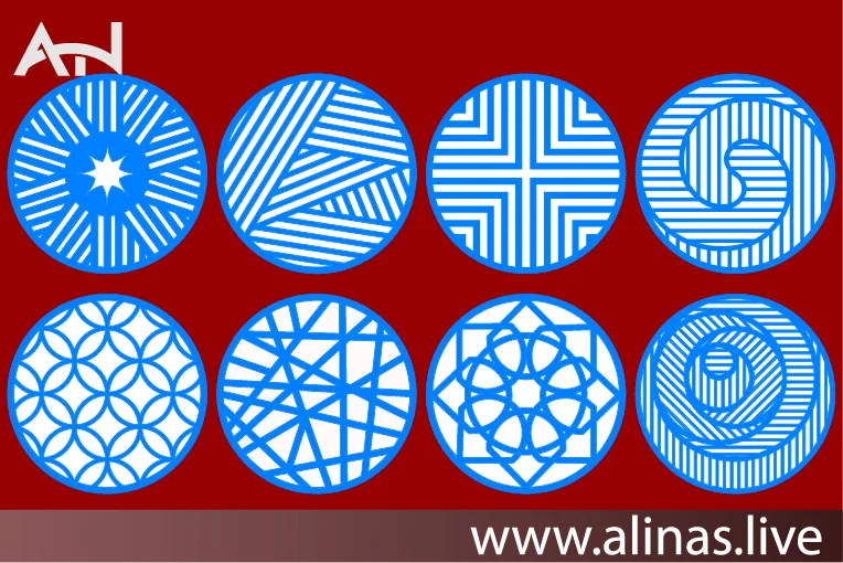 get a free 8 coaster design for laser cutting dxf