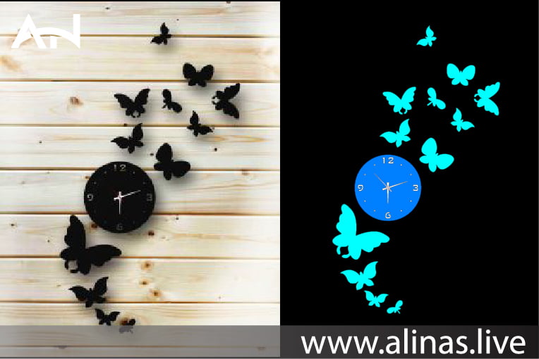 get a free butterfly vector art wall clock