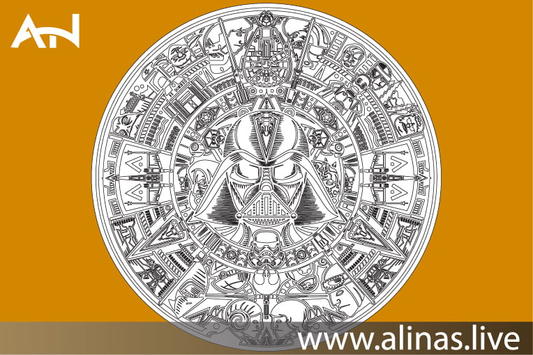 get a free star wars aztec calendar dxf cdr