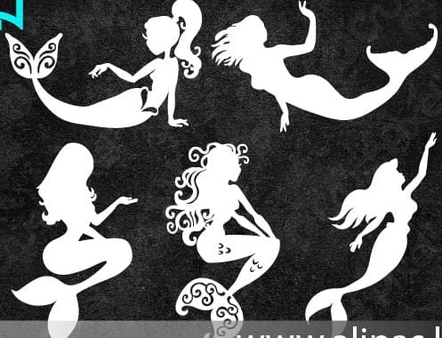 download a mermaid silhouette vector