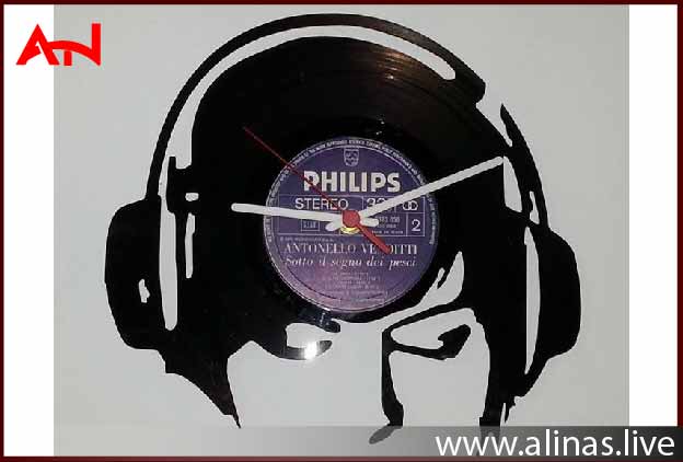 download a free Orologio Vinile Cuffie clock design