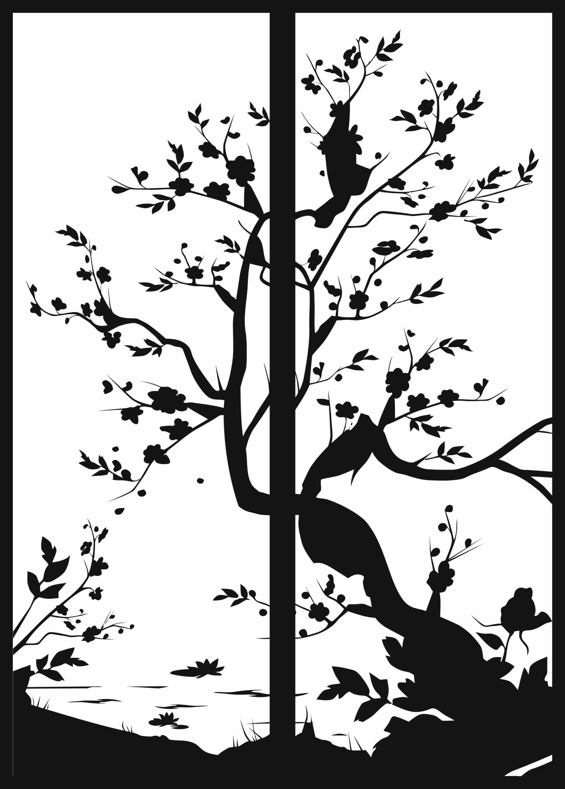 tree scenery drawing