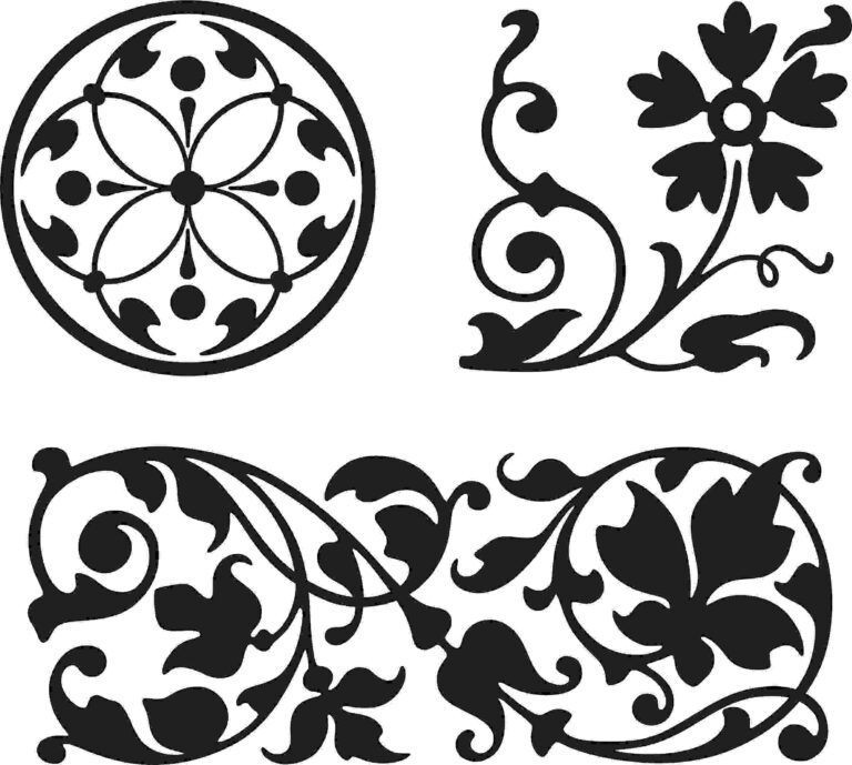 get a free floral design vector dxf download
