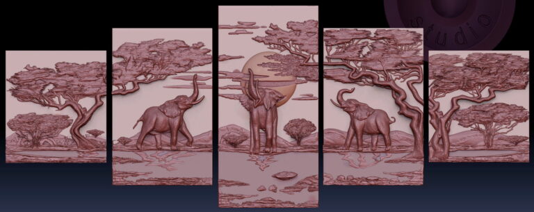 get a free 3d elephant scenery carving panels stl files