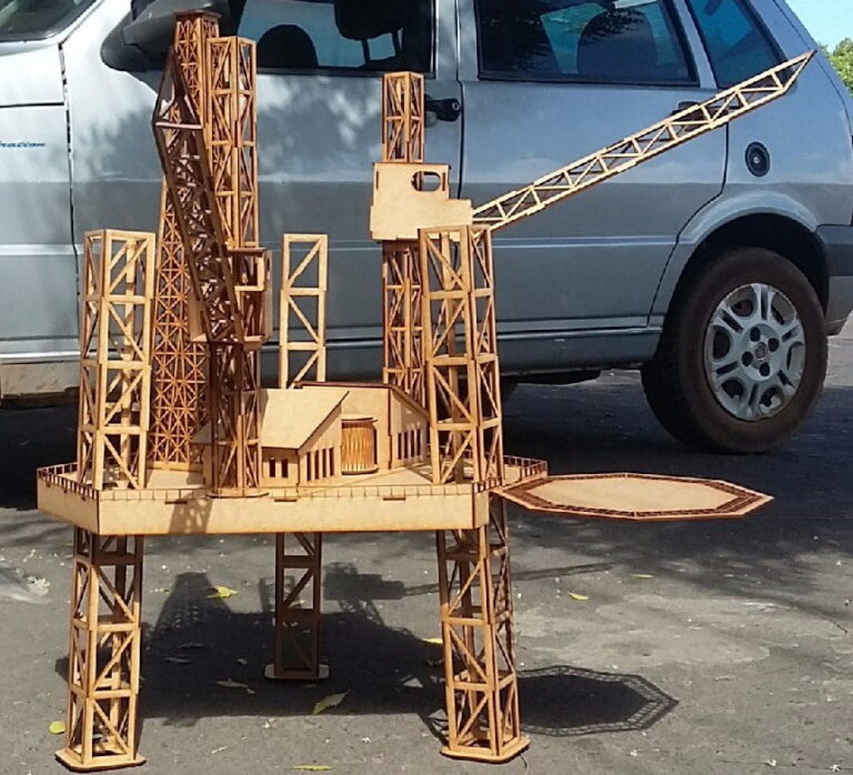 get a free oil platforms 3d puzzle laser cutting