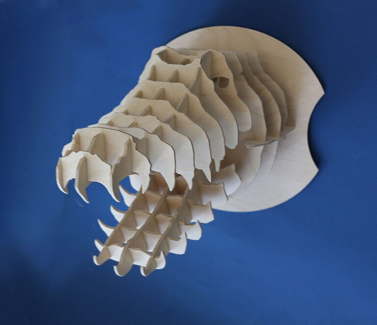 Laser Cut Crocodile Head Wall Mount DXF File