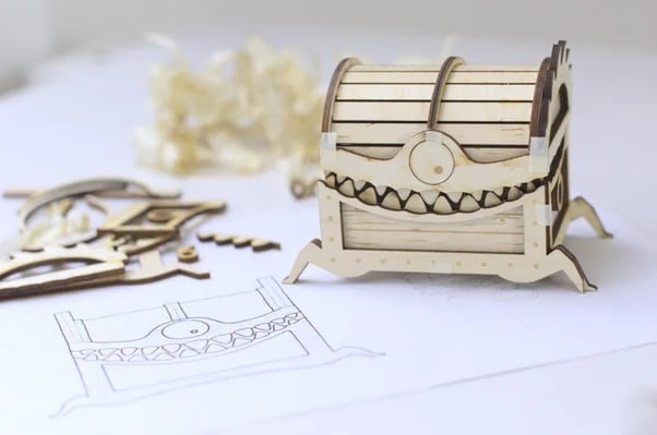 Laser Cut Halloween Treasure Chest CDR File