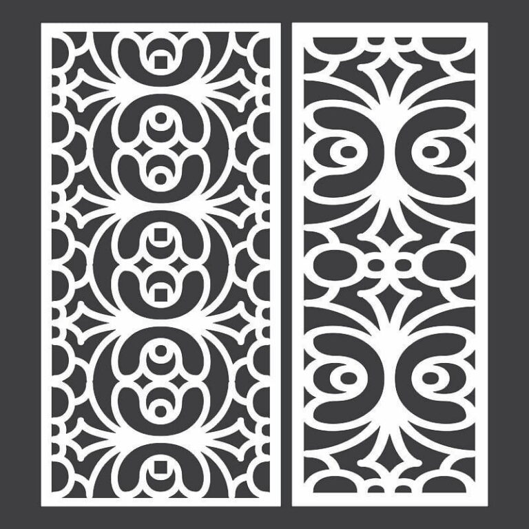 Decorative Template With Geometric Patterns For Laser And CNC Cutting DXF File