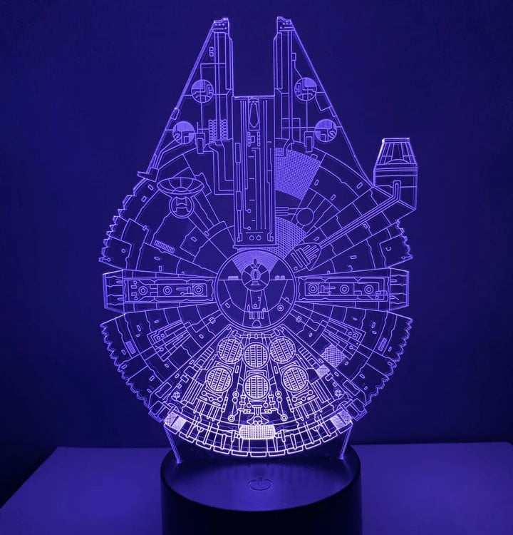 Laser Cut Star Wars Millennium Falcon 3D Lamp CDR File