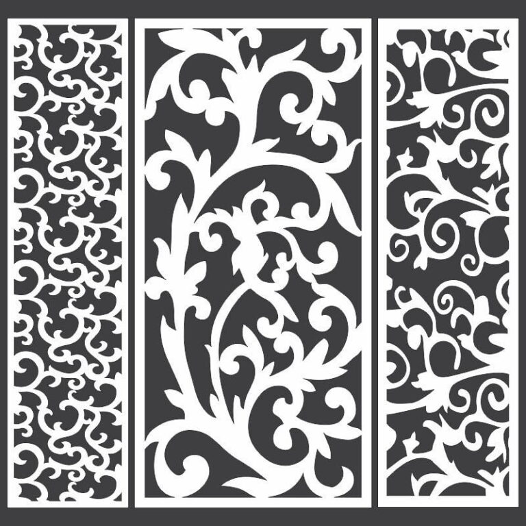 Laser Cut Panels With Swirls Lace Pattern CDR File