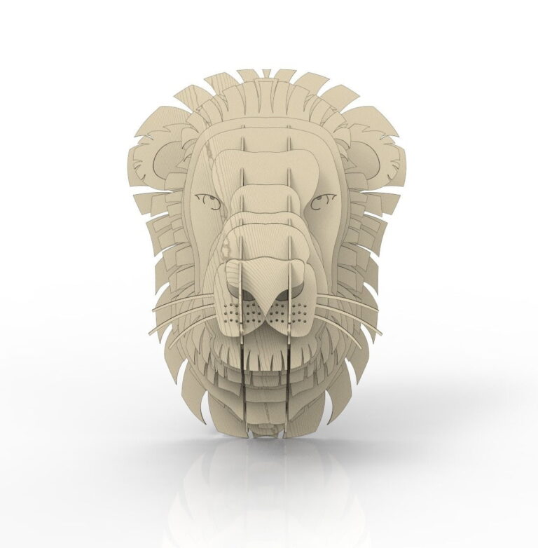 Laser Cut Lion Head Trophy CDR File