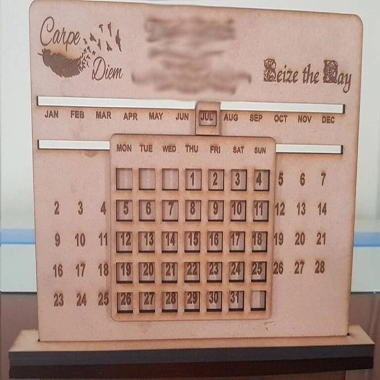 Laser Cut Perpetual Calendar CDR File
