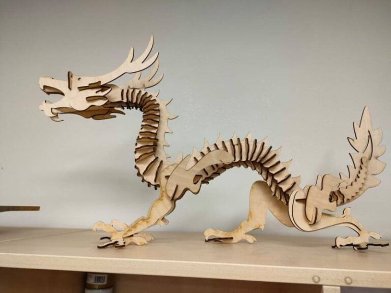 Laser Cut Dragon 3D Puzzle CDR File