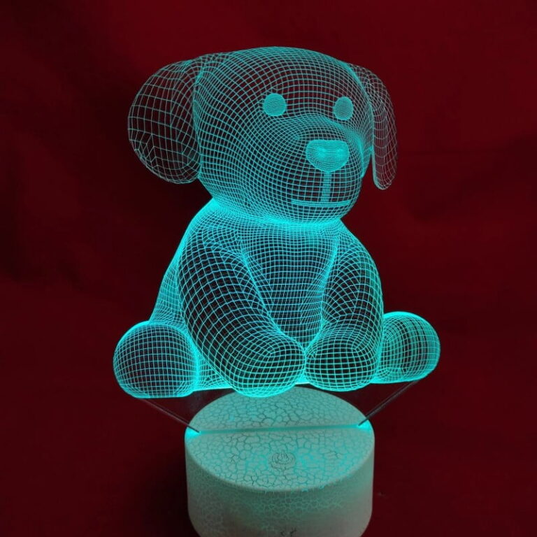 Laser Cut Dog Puppy 3D Lamp CDR File