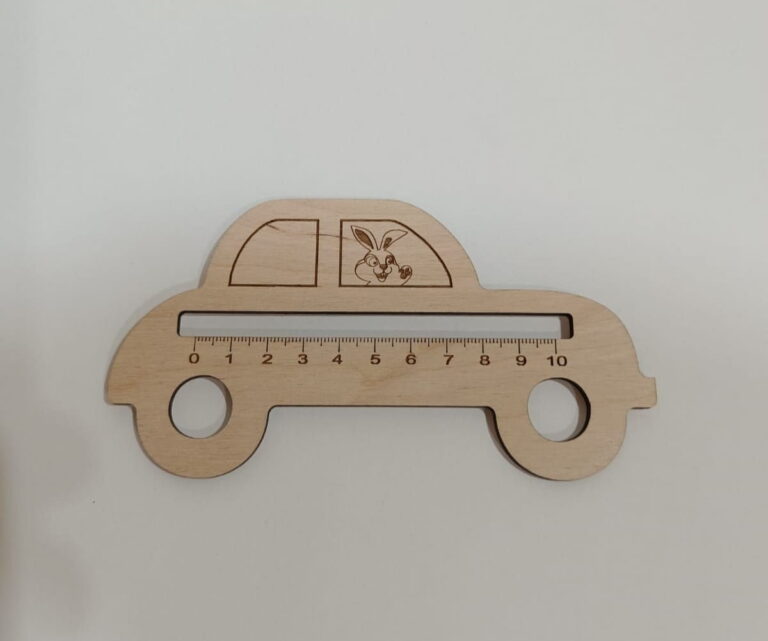 Laser Cut Kids Car Shape Ruler CDR File
