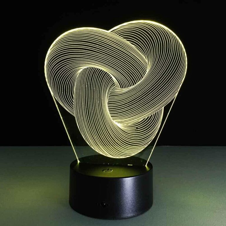 Laser Cut Abstract Knot Optical Illusion 3D Lamp DXF File