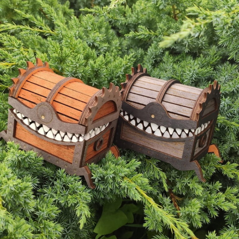 Laser Cut Monster Chest Box CDR File