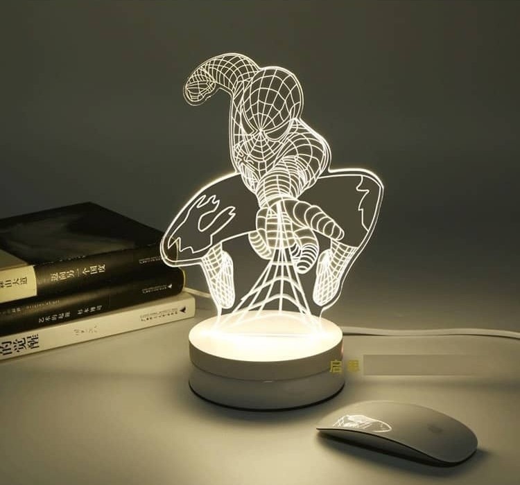 Laser Cut Spiderman Acrylic 3D Lamp CDR File