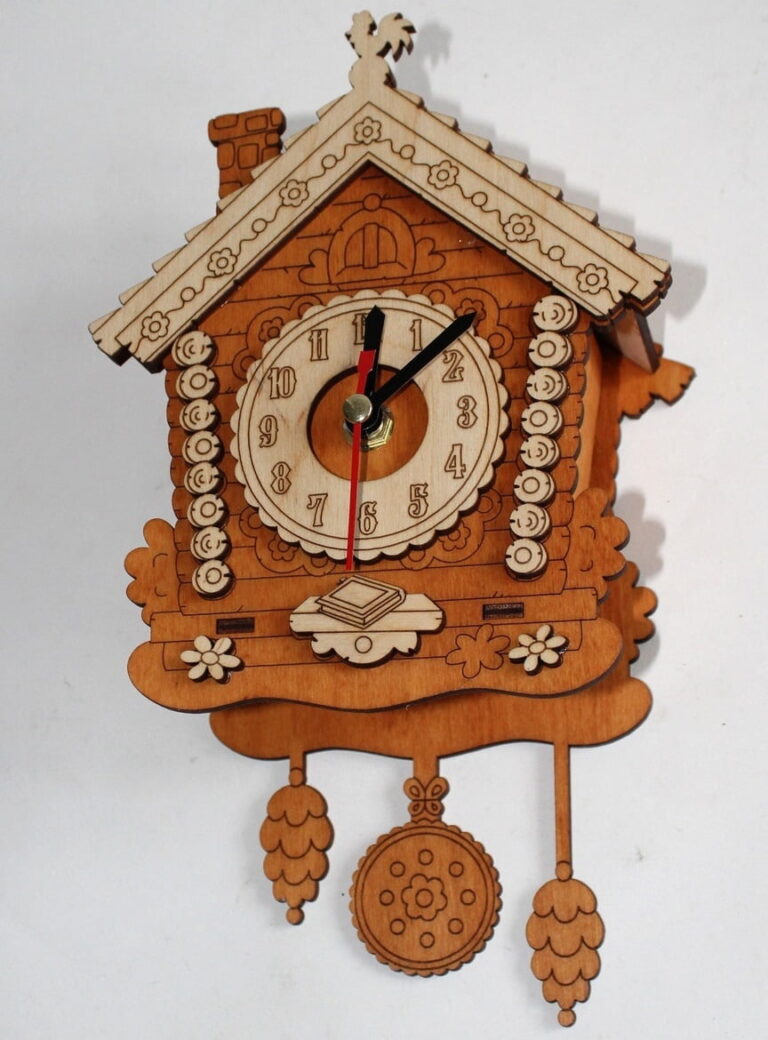 Laser Cut Decor Hut Wall Clock CDR File