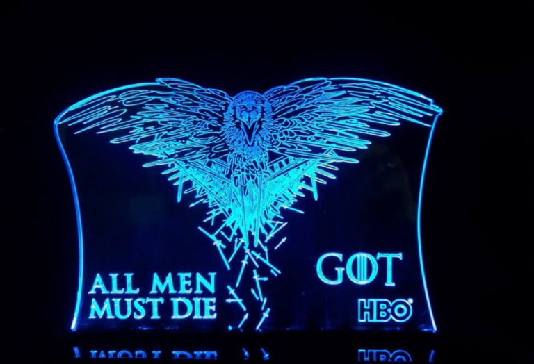 Laser Cut All Men Must Die Game Of Thrones Acrylic 3d Lamp Ai File