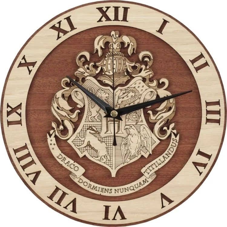 Laser Cut Harry Potter Hogwarts Wall Clock CDR File