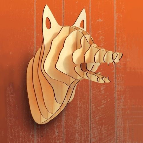 Laser Cut Fox Head Wall Decor CDR File