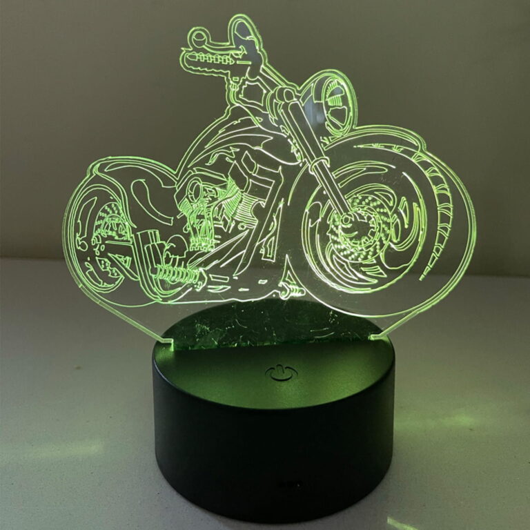 Laser Cut Motorbike 3D Illusion Lamp CDR File