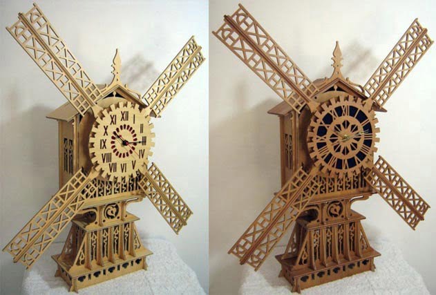 Laser Cut Vintage Wooden Clock CDR File