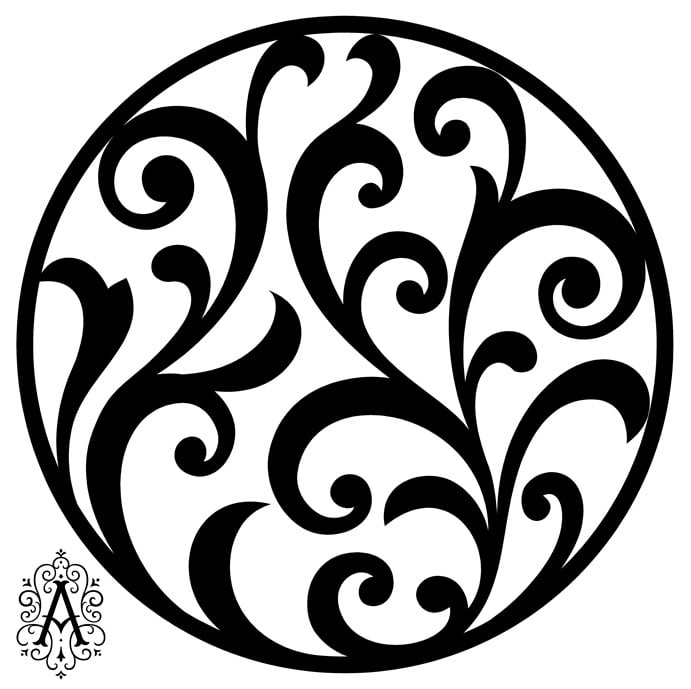 Floral Circular Pattern dxf file