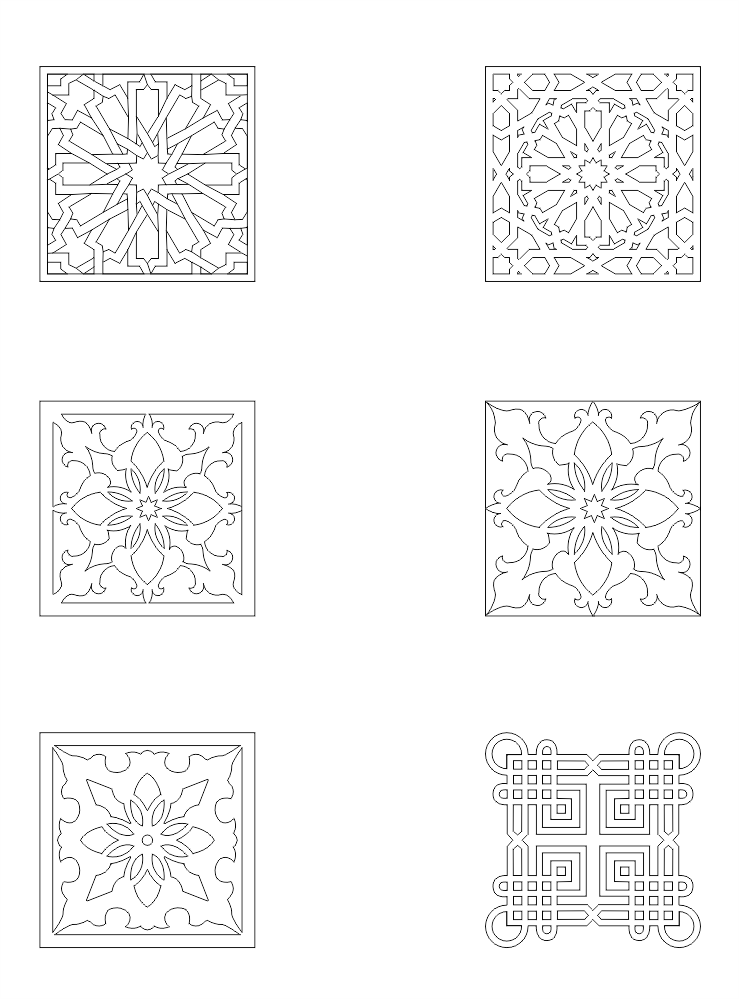 Square Ornaments dxf file