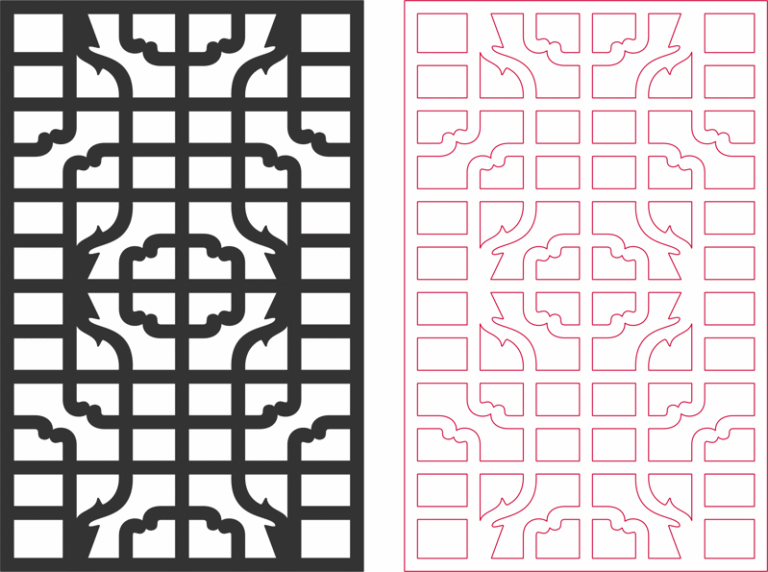 Download Free Window Frame DXF File for CNC and Laser Cutting