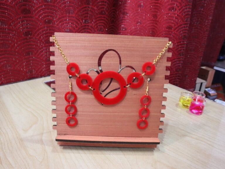 Laser Cut Acrylic Dangle Earrings With Necklace CDR File