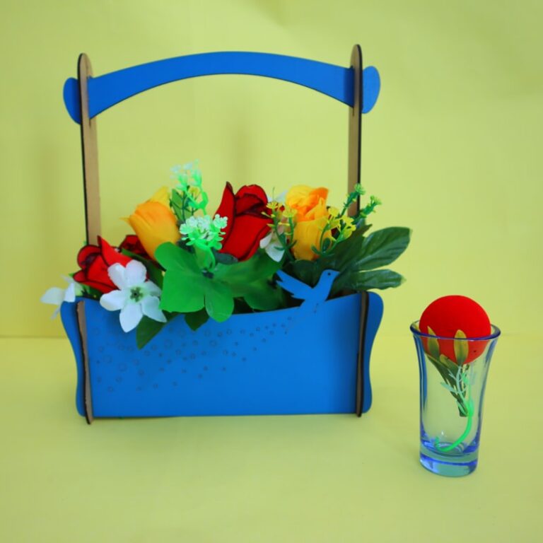 Flower Basket With Handle Free DXF File