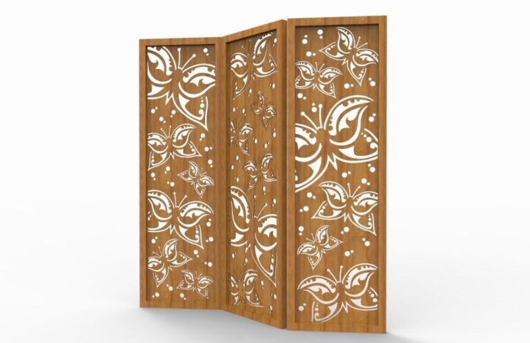 Butterflies Screen Panel Free DXF File