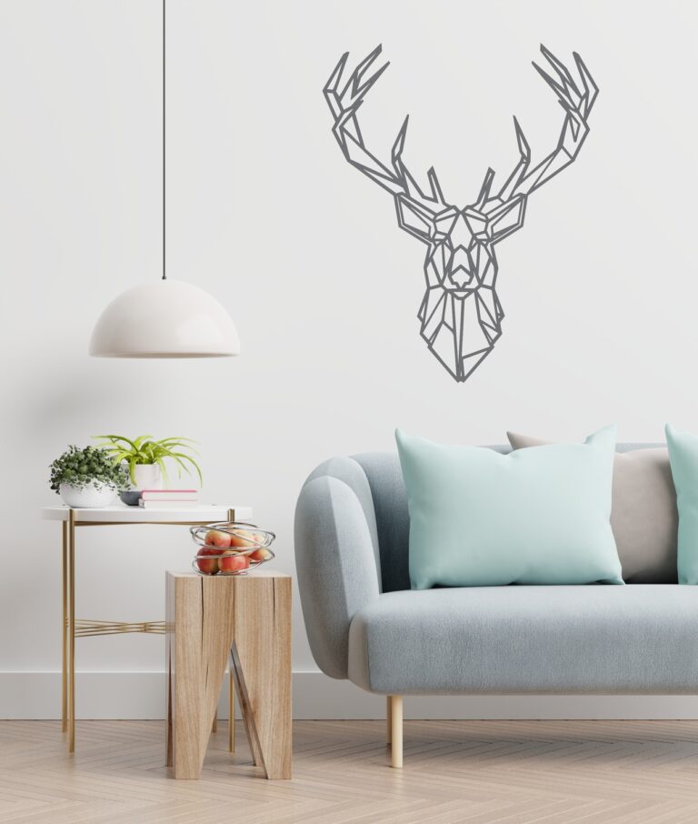 Geometric Stag Wall Art Free DXF File