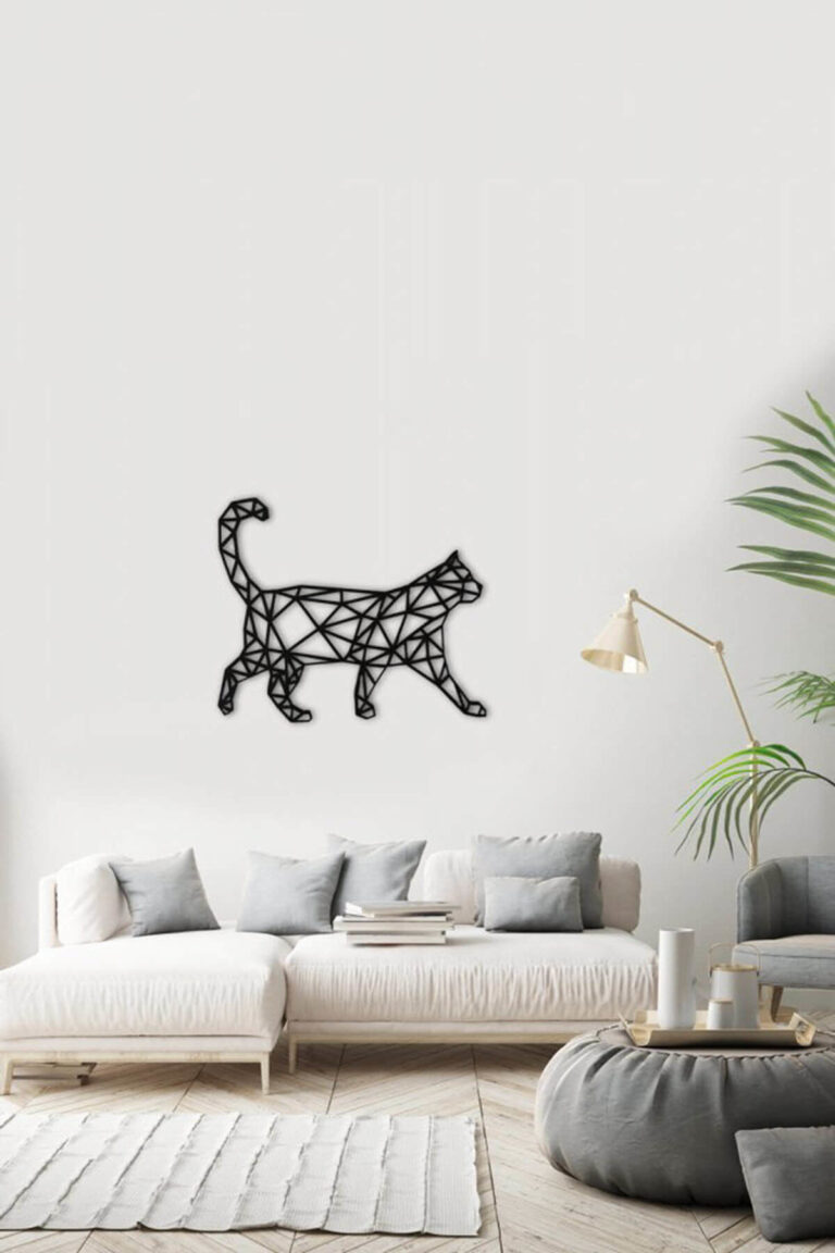Polygonal Cat Wall Free DXF File