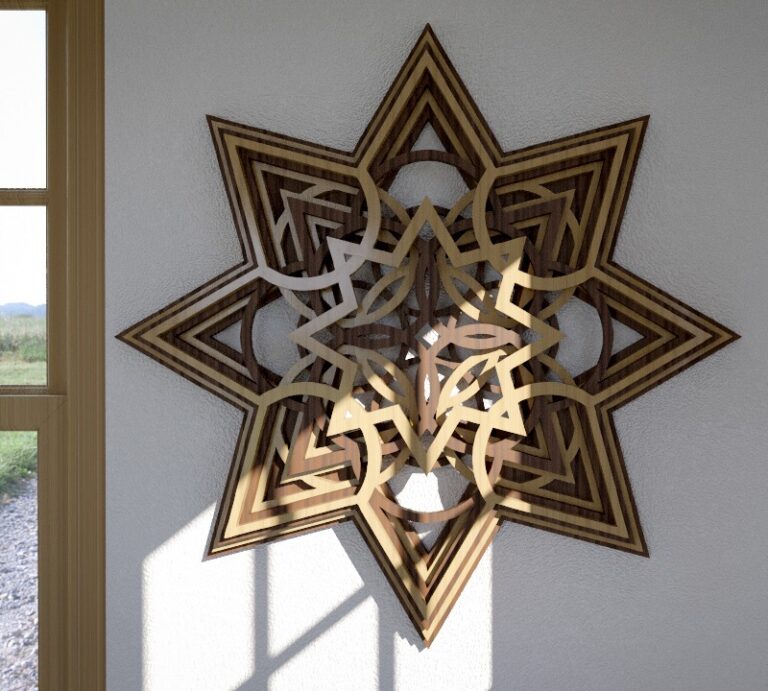 Wooden Star Layered Wall Art Free DXF File