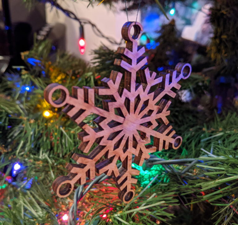 Wood Snowflake Ornament Free DXF Files for CNC Laser and Plasma Cutting