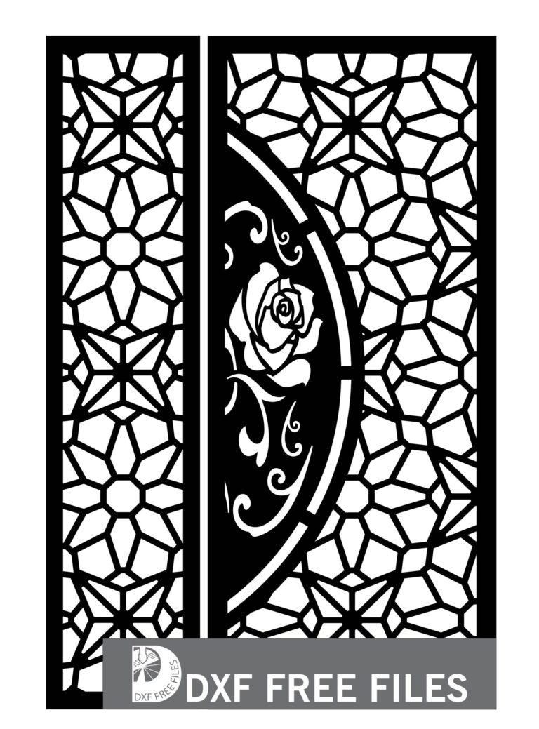 Free DXF Files for Decorative Steel Sheet Grill Gate