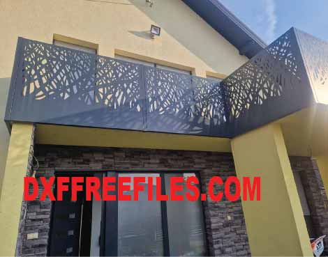 Modern Balcony Railing DXF Free Download | Abstract Laser Cut CNC Design