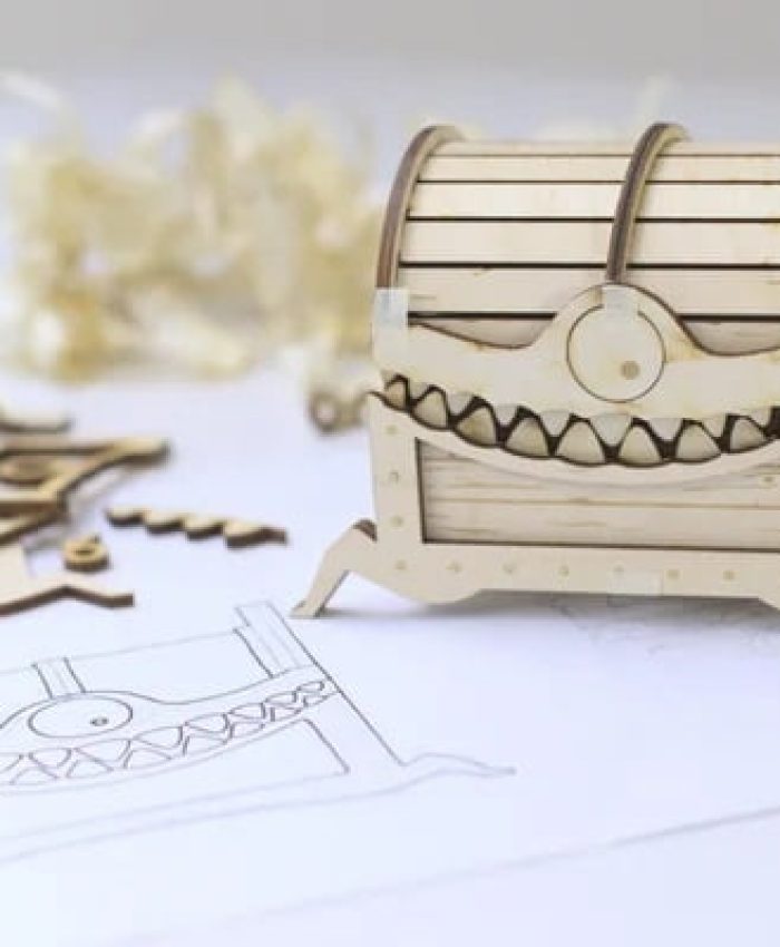 Laser Cut Halloween Treasure Chest CDR File