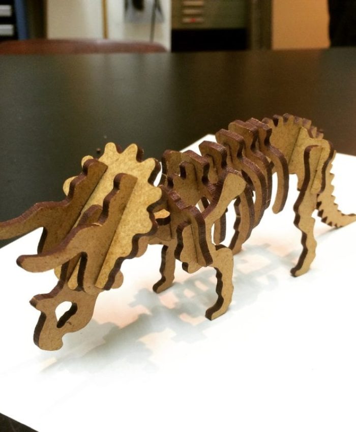 Laser Cut Triceratops 3D Puzzle DXF File