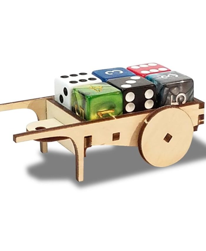 Laser Cut Dice Cart 3D Puzzle DXF File