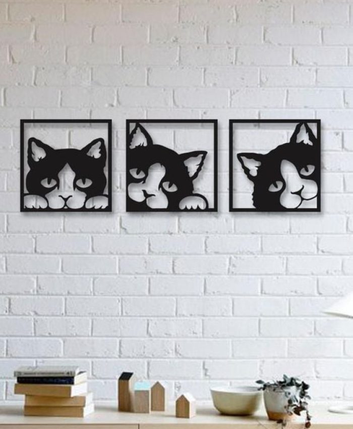 Laser Cut Interior Wall Decor Cat CDR File